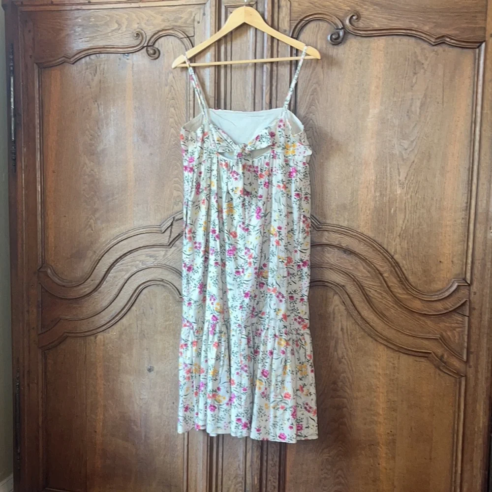 NEW Chelsea & Violet beige pink floral sleeveless linen blend dress - Picture 9 of 14